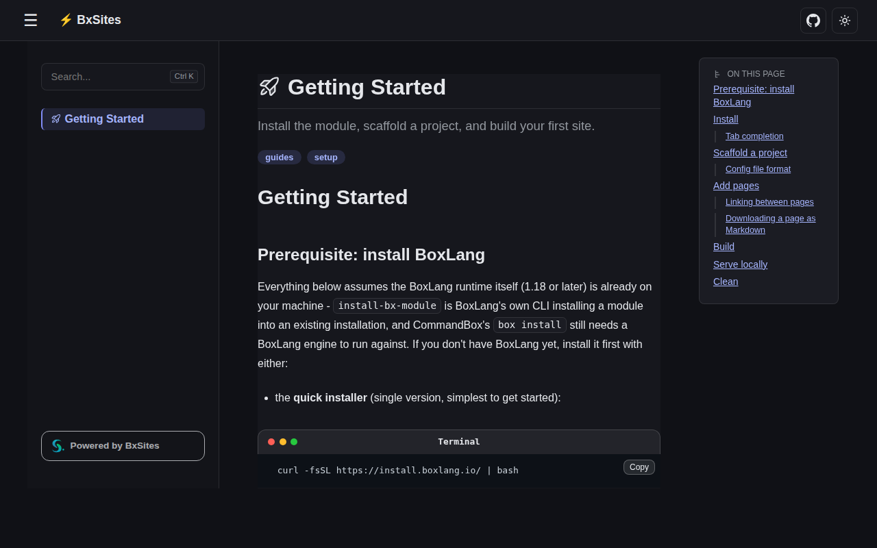 Just the Docs theme, dark mode